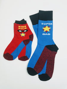 Super Dad & Side Kick Kid Socks