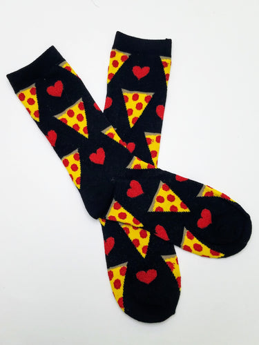 Pizza Heart Crew Socks