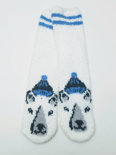Fuzzy Polar Bear Crew Socks