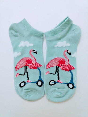 Flamingo Scooter Ankle Socks