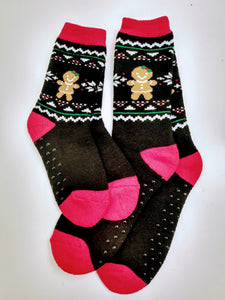 Gingerbread Matching Female Thick Crew Socks