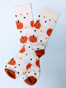 Pumpkin Polkadot Crew Socks