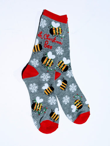 Christmas Bee Crew Socks