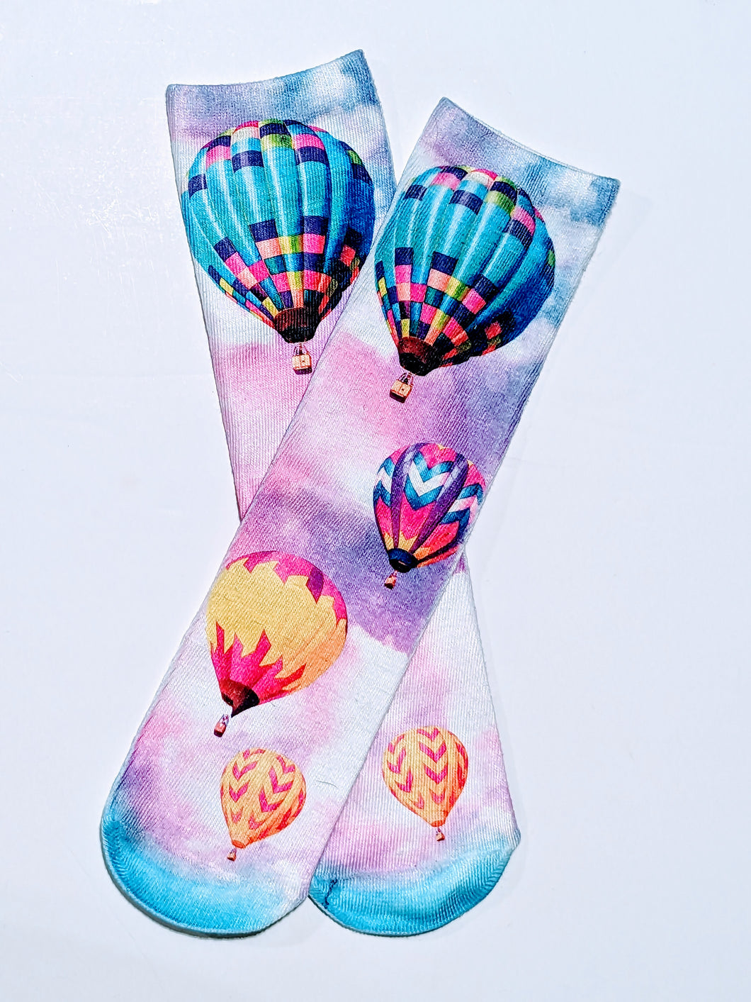Hot Air Balloon Printed Crew Socks
