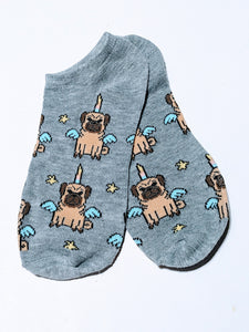 Pug Unicorn Ankle Socks
