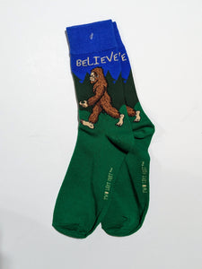I Believe Sasquatch Bigfoot Crew Socks
