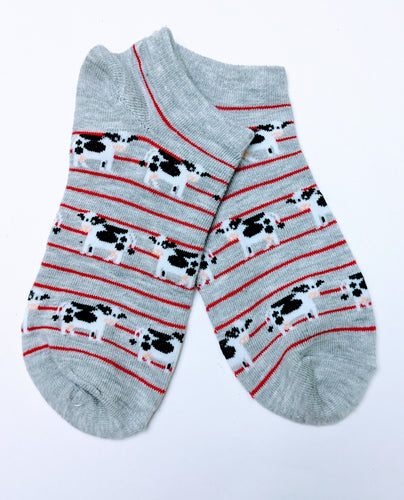 Cow Striped Ankle Socks
