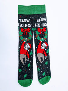 Sloth Ho Ho Slow Thick Crew Socks