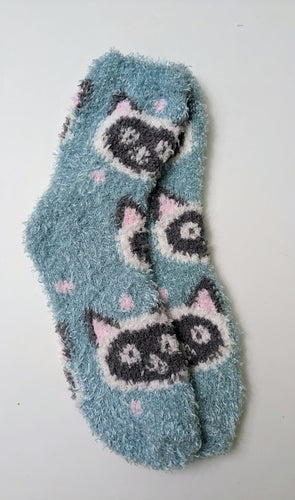 Fuzzy Cat Crew Socks