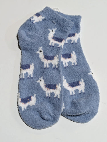 Fuzzy Llama Ankle Socks