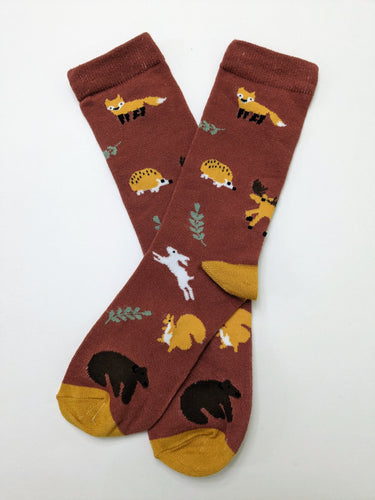 Fox Squirrel Hedgehog Rabbit Crew Socks