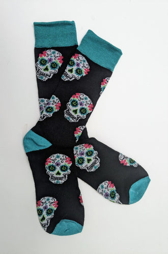 Dia de Los Muertos Skull Crew Socks