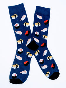 Sushi Blue Crew Socks