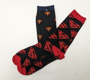 Superman Logo Black Crew Socks