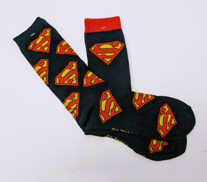 Superman Logo Navy Crew Socks