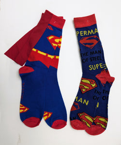 Superman Logo Blue Crew Socks