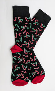 Red & Green Candy Cane Crew Socks