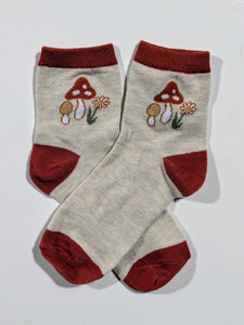 Mushroom Low Crew Socks