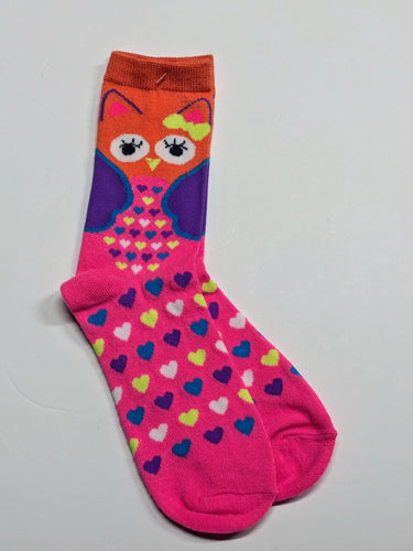 Neon Owl Crew Socks