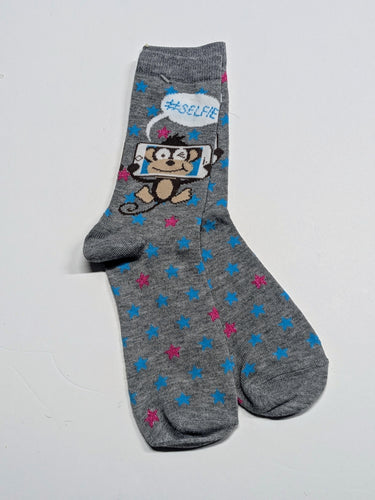 Selfie Monkey Crew Socks