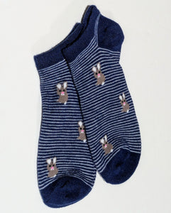 Bunny Rabbit Striped Ankle Socks