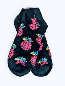 Neon Pineapple Ankle Socks