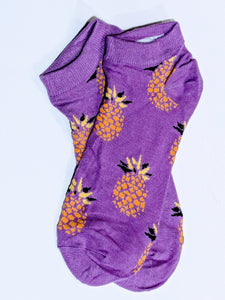 Pineapple Purple Ankle Socks