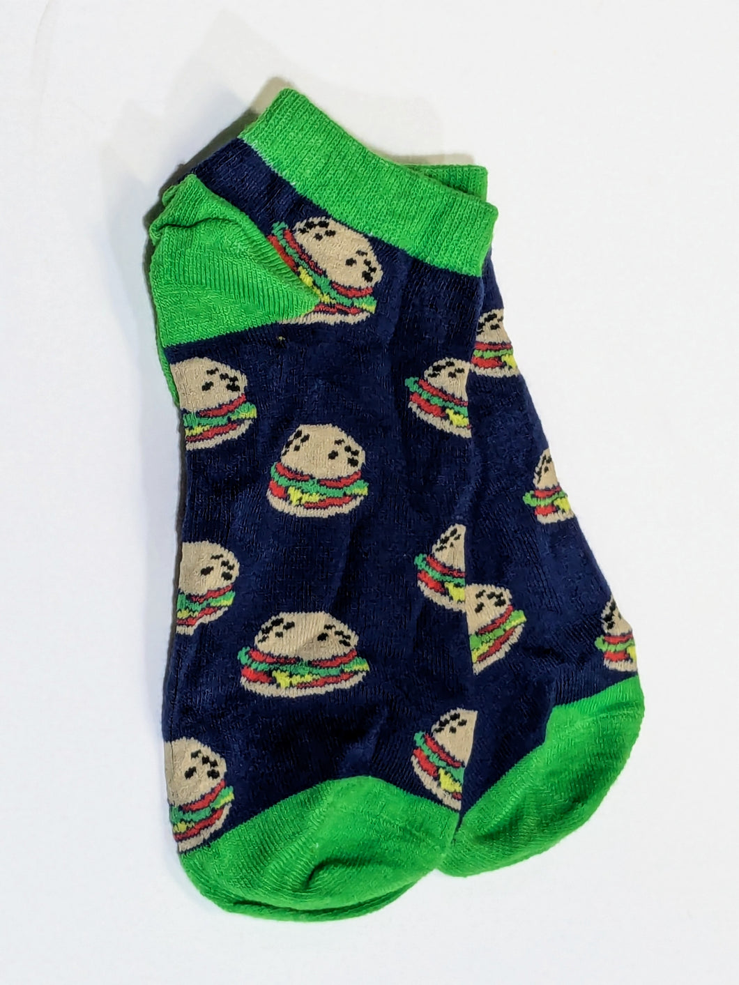 Burger Navy Blue Ankle Socks