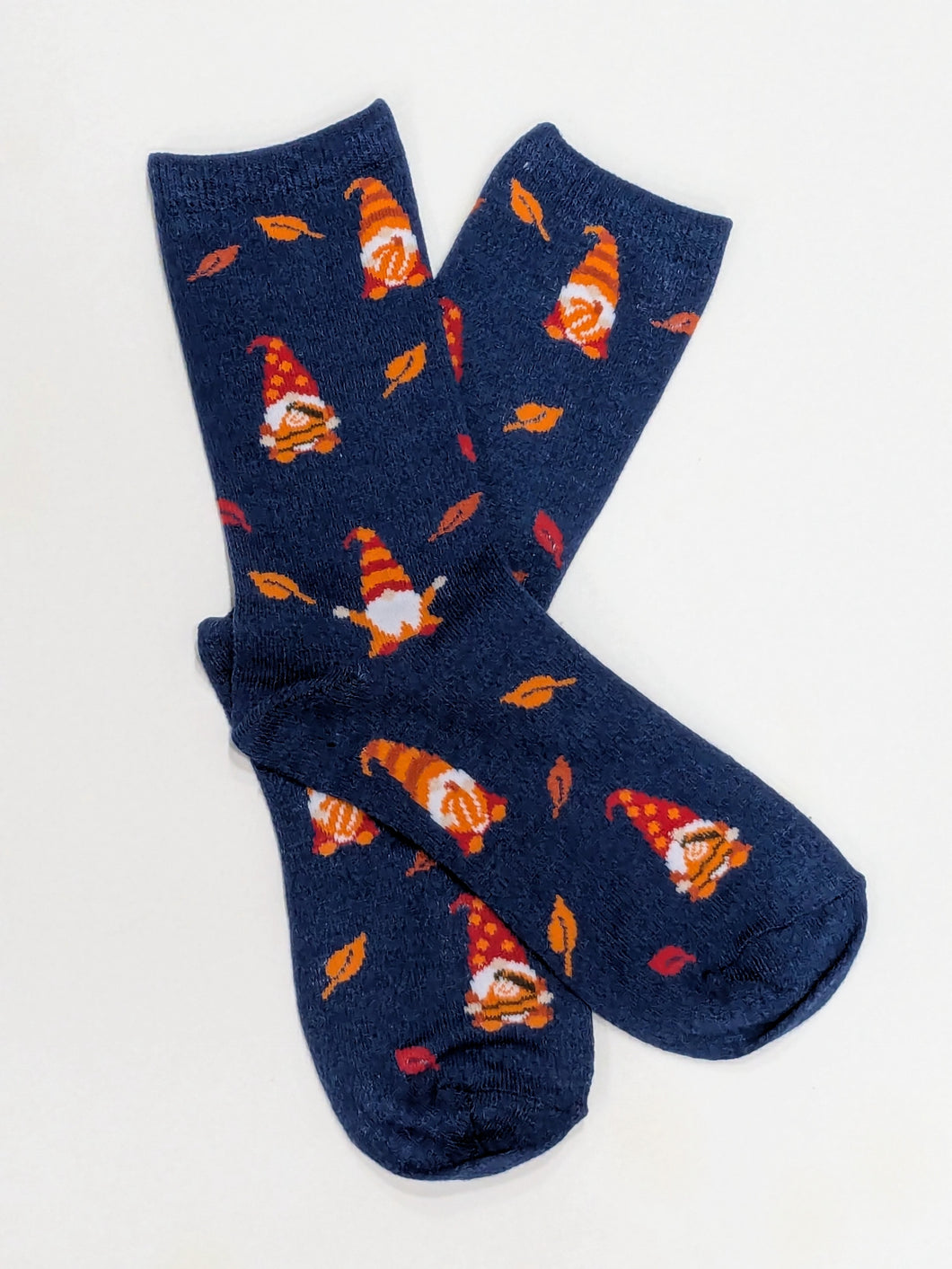 Gnome Fall Leaves Crew Socks