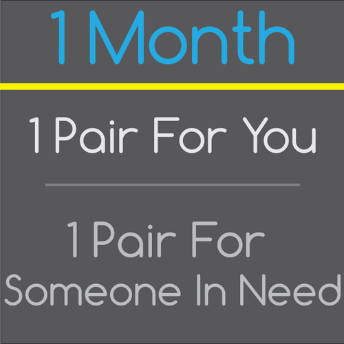 1 Month Sock Subscription - 1 pair of socks for you, 1 pair of socks given to someone in need!