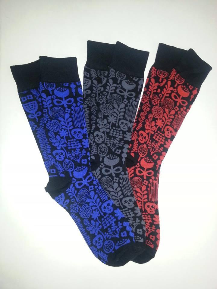 Patterned Red Crew Socks