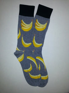 Bananas Grey Crew Socks
