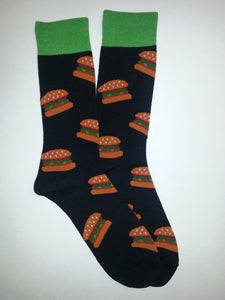 Hamburger Black Crew Socks