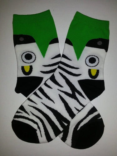 Zebra Head Low Crew Socks