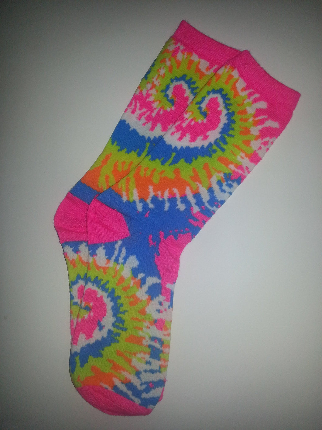 Pink Tie Dye Crew Socks