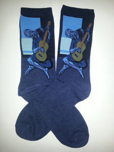 The Old Guitarist by Pablo Picasso Crew Socks