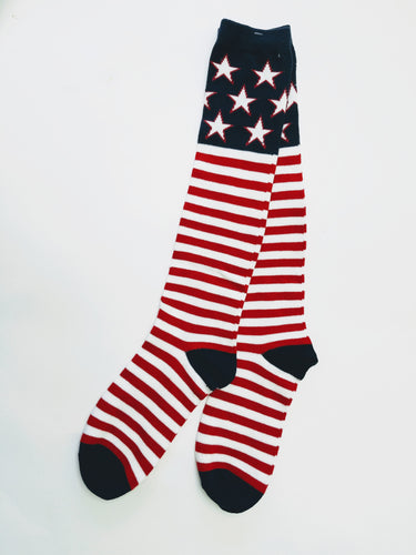 Stars & Stripes Flag Knee High Socks