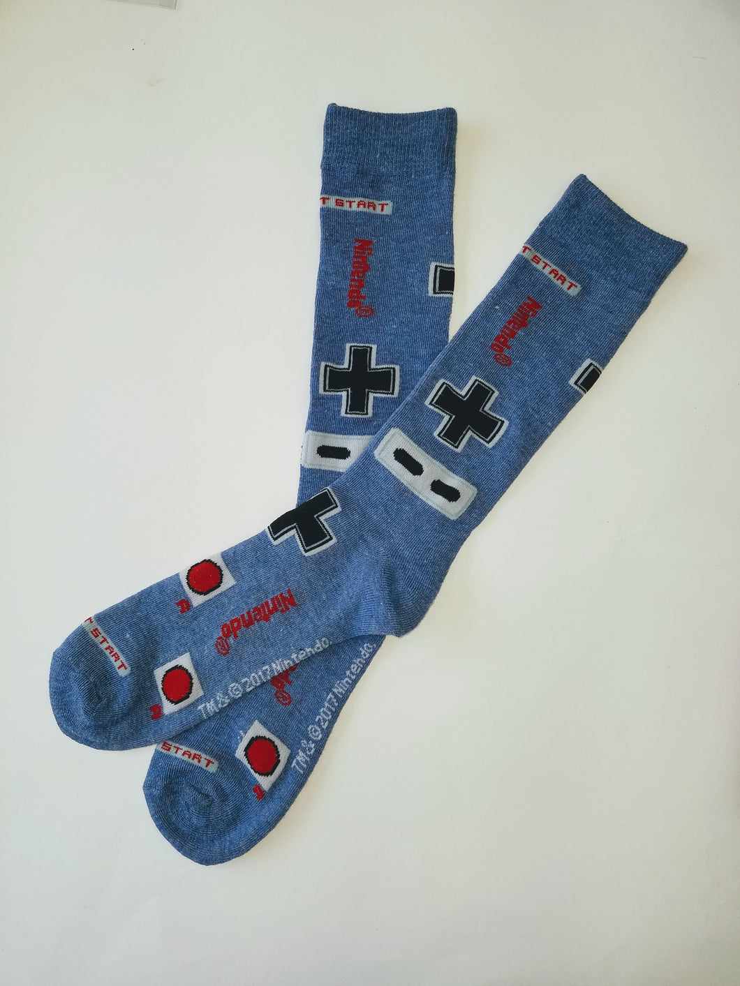 Nintendo Controller Blue Crew Socks