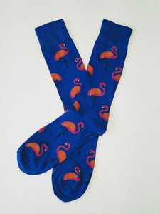 Flamingo Blue Crew Socks