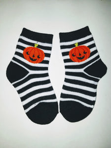 Pumpkin Stripes Crew Socks