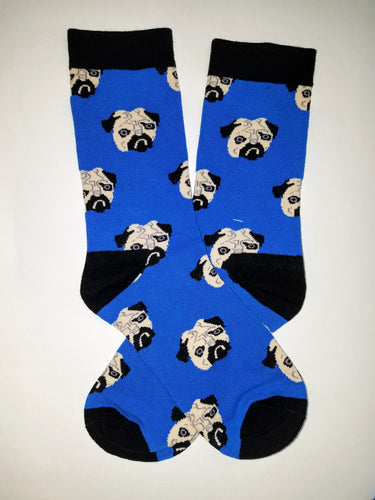 Pug Head Crew Socks