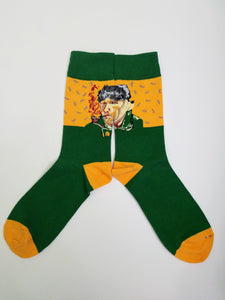 Vincent Van Gogh Green Crew Socks