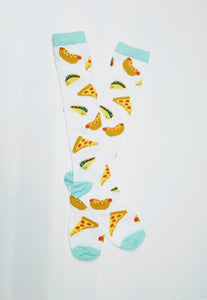 Pizza Taco Hot Dog Knee High Socks