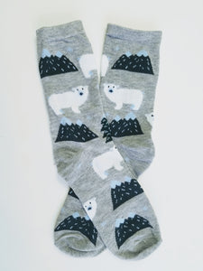 Polar Bear Mountain Thin Crew Socks