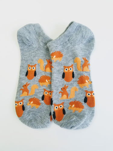 Squirrel Owl Hedgehog Ankle Socks