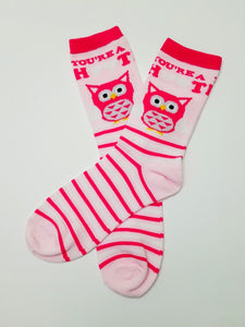 Owl Hoot Glitter Crew Socks