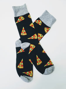 Pizza Grey Top Crew Socks