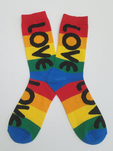 Love Pride Rainbow Crew Socks