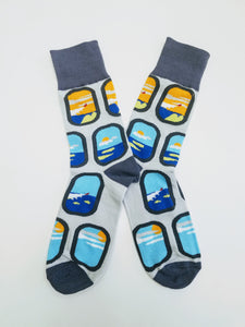 Airplane Window Crew Socks