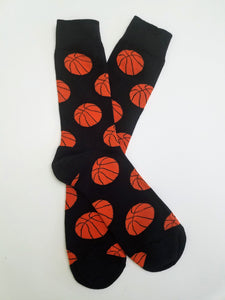 Basketballs Black Crew Socks